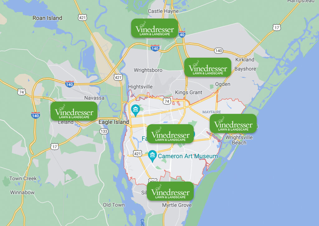 Vinedresser Lawn & Landscape service areas and clients.